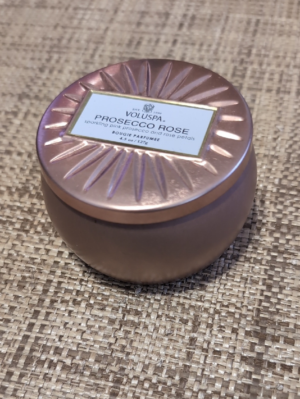 Voluspa Prosecco Rose Candle Tin